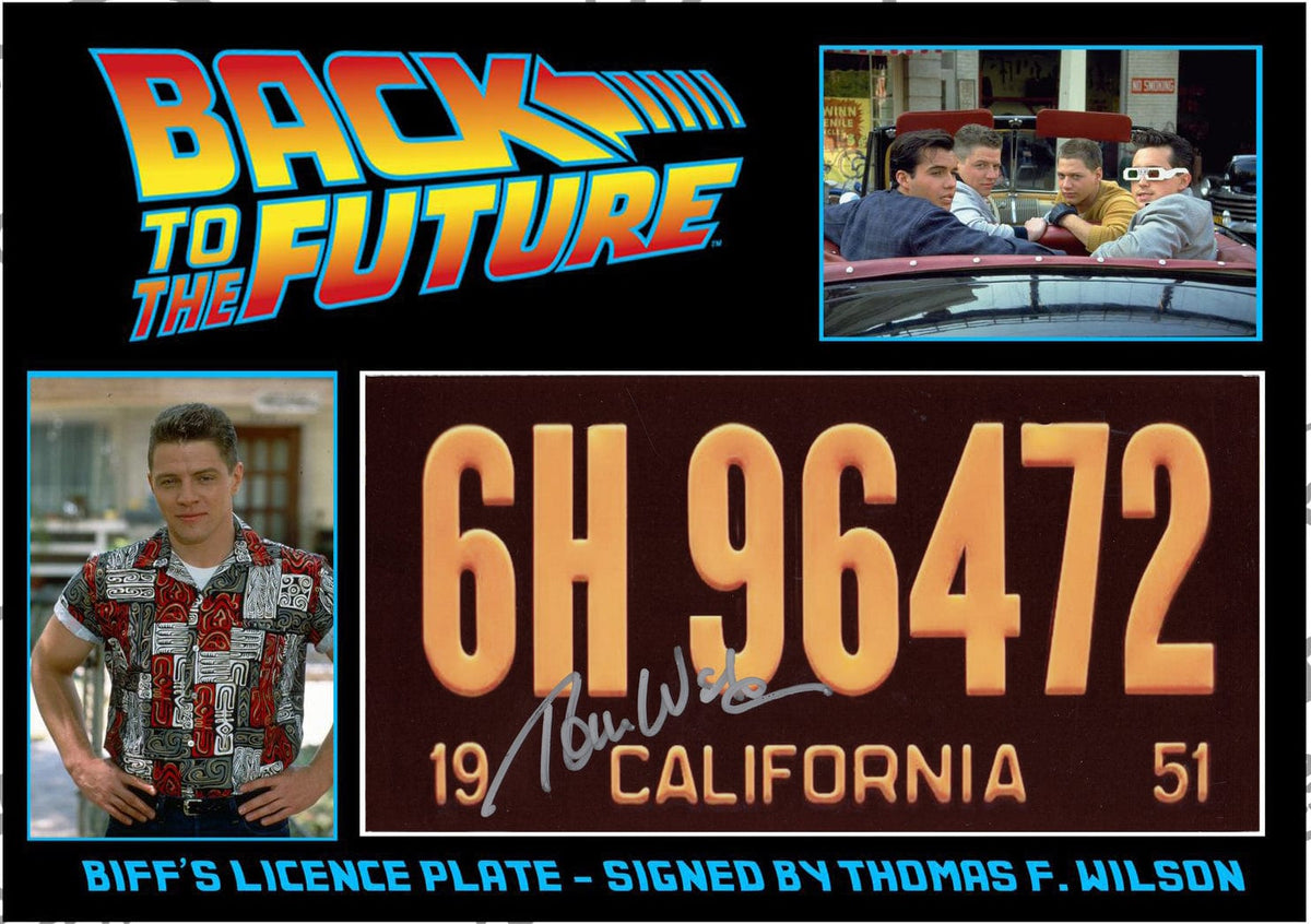 Thomas F Wilson Signed Back To The Future Number Plate Display