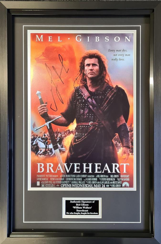 Mel Gibson Signed Braveheart Display.