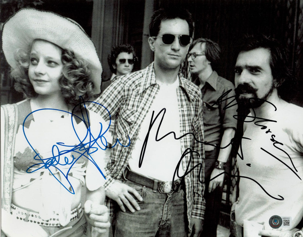 TAXI DRIVER Robert De Niro, Jodie Foster & Martin Scorsese Signed Display