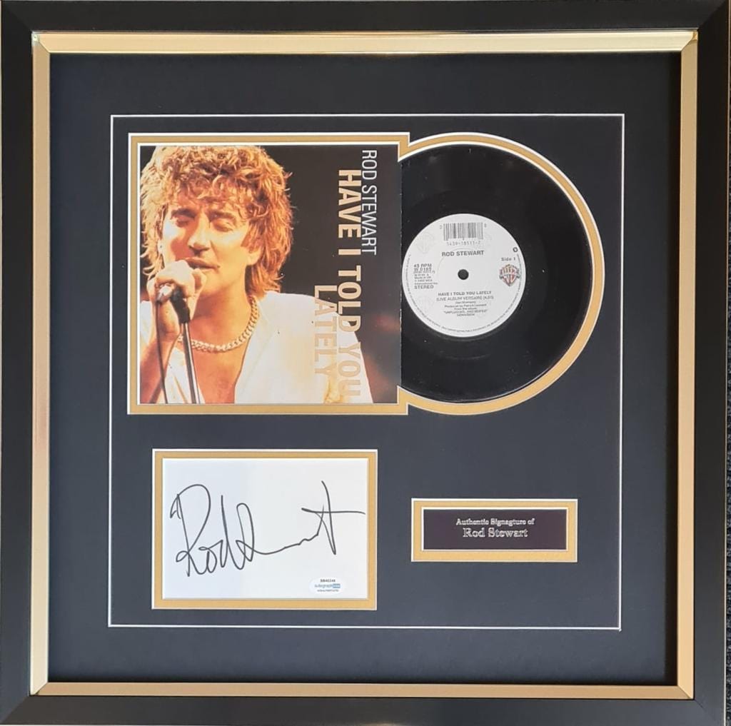 ROD STEWART Signed & Framed 7" Vinyl Display