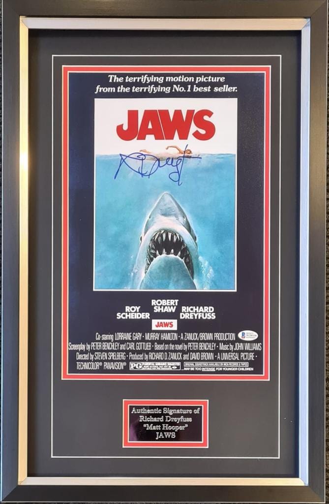 JAWS Signed Framed 15x11 Poster
