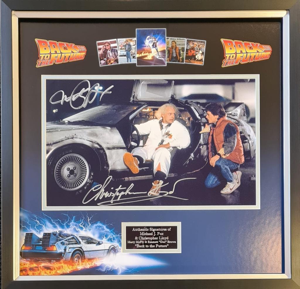 Back To The Future Double Signed Display