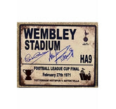 Martin Chivers , Pat Jennings & Alan Mullery – Signed 1971 League Cup Final Wembley sign – Tottenham Hotspur Fc