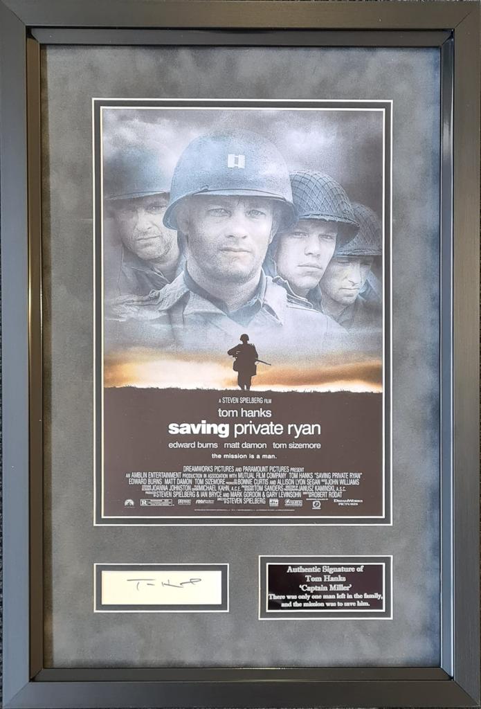 Tom Hanks signed Display - Saving Private Ryan