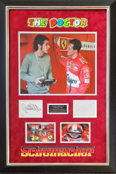 Michael Schumacher & Valentino Rossi signed Ferrari Display