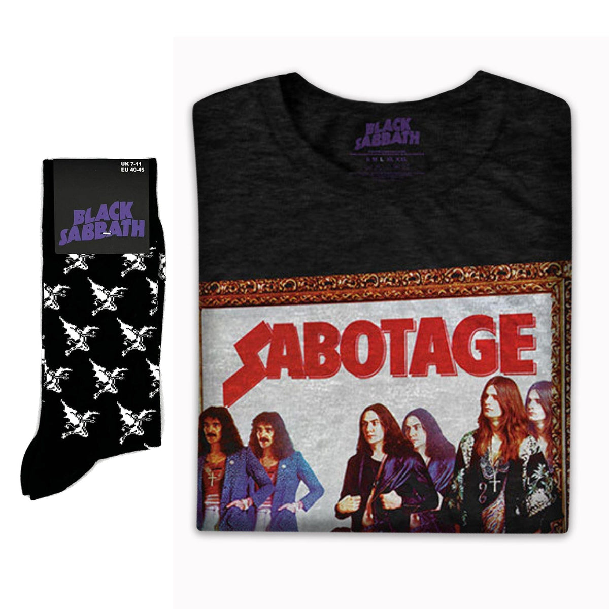 Black Sabbath | Exclusive Band Gift Set | Sabotage Vintage Tee & Socks