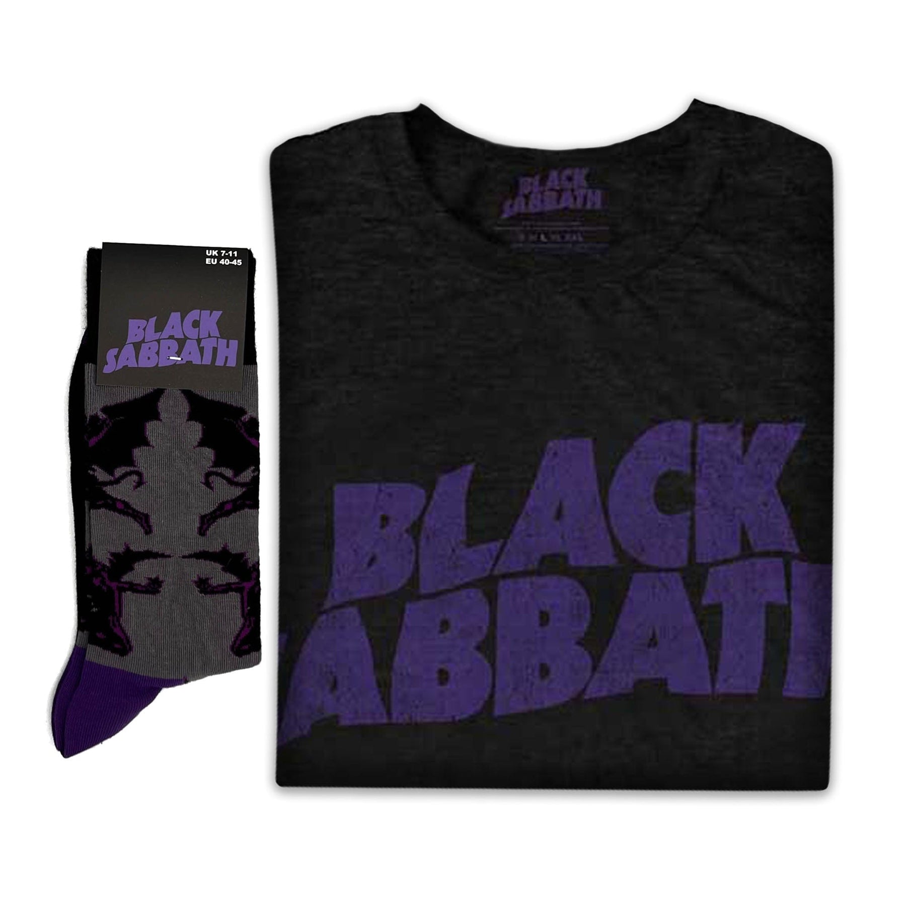 Black Sabbath | Exclusive Band Gift Set | Wavy Logo Vintage Tee & Socks