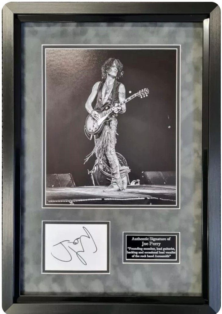 Aerosmith Display Signed By Joe Perry
