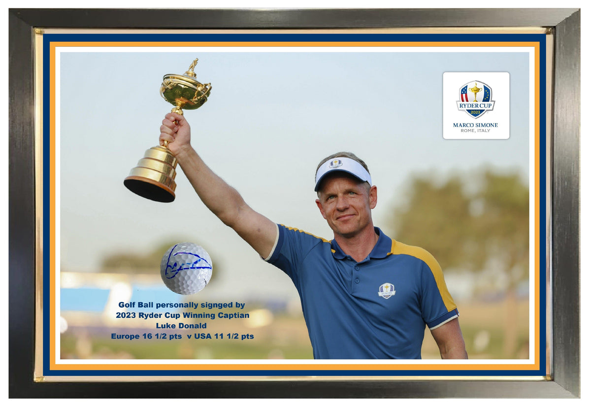 2023 Ryder Cup Golf Ball display signed by Luke Donald