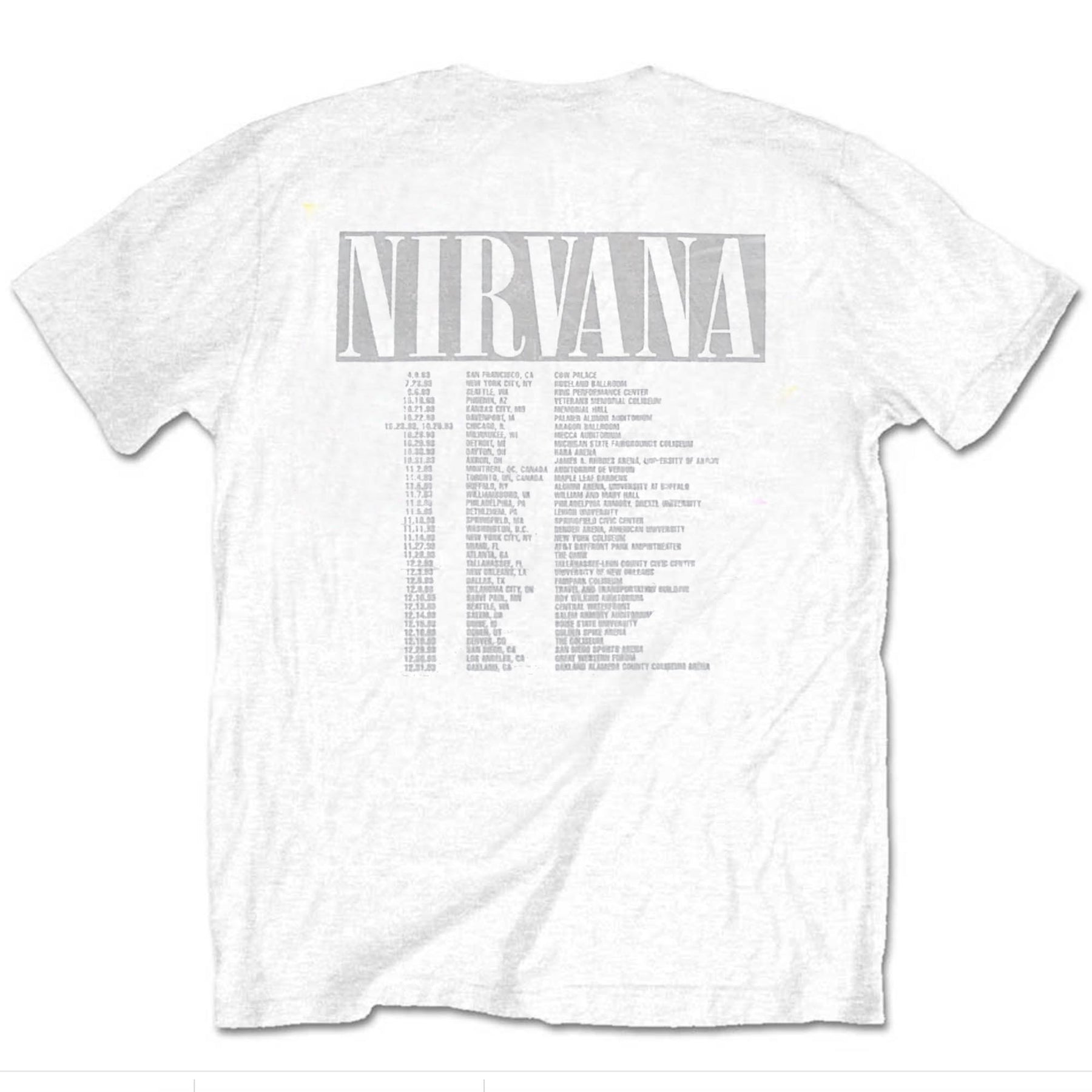 Nirvana Official Band T-shirt In Utero Tour (Back Print)