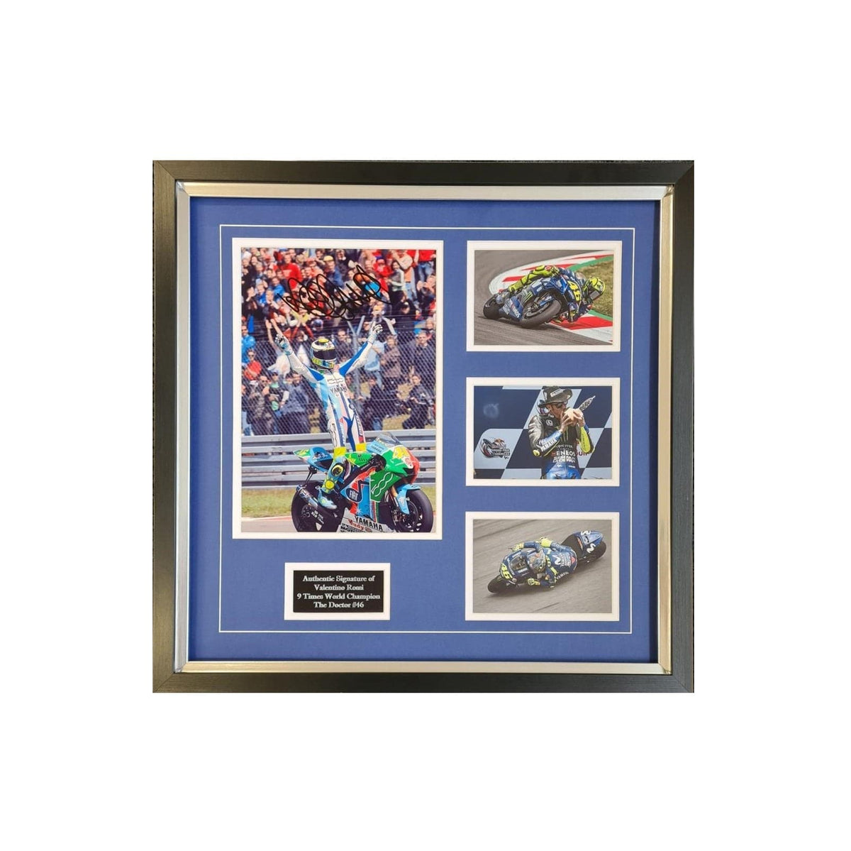 VALENTINO ROSSI signed photo display – The Doctor – GP Motorcycle Racer