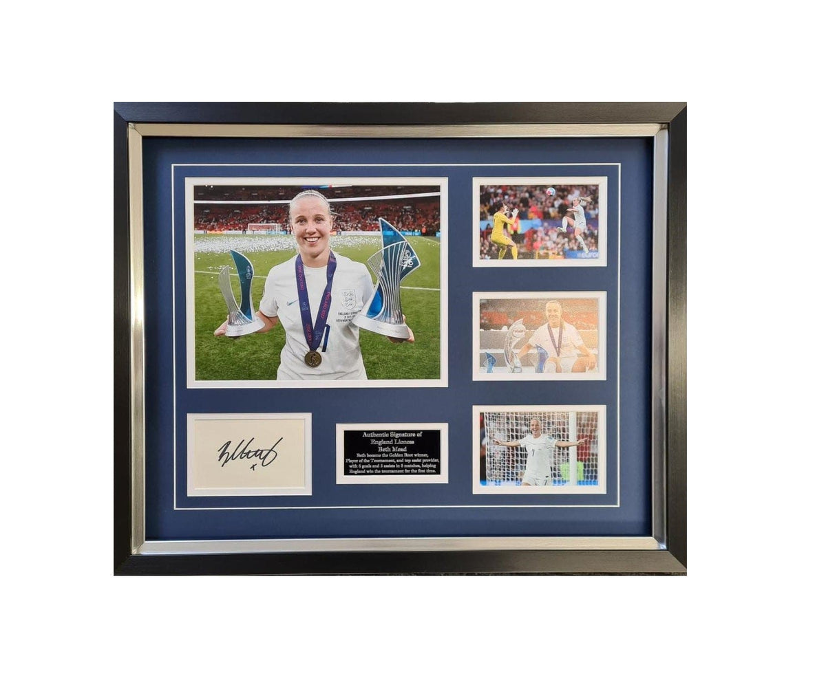 Beth Mead signed 2022 Womens Euro Championsiphs display – England