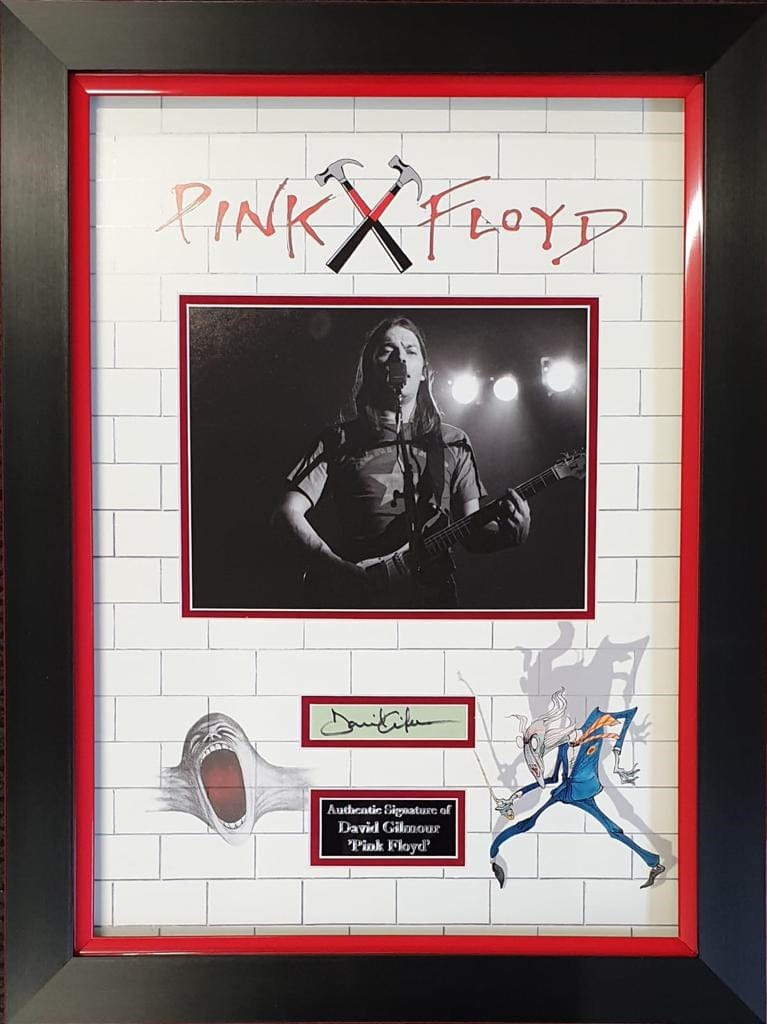 David Gilmour Signed Pink Floyd Display