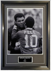 Pele Signed Photograph Framed