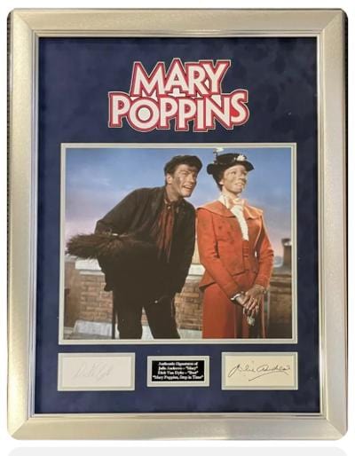 Mary Poppins themed  display signed by Dick Van Dyke & Julie Andrews